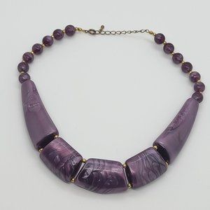 Vintage Purple Lucite Bib Necklace